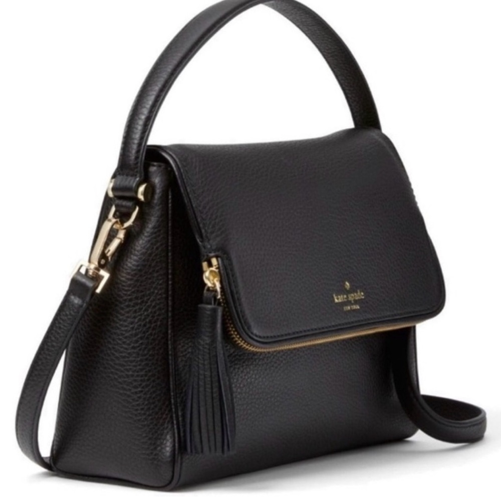 Authentic Kate Spade Black Leather Crossbody Handbag